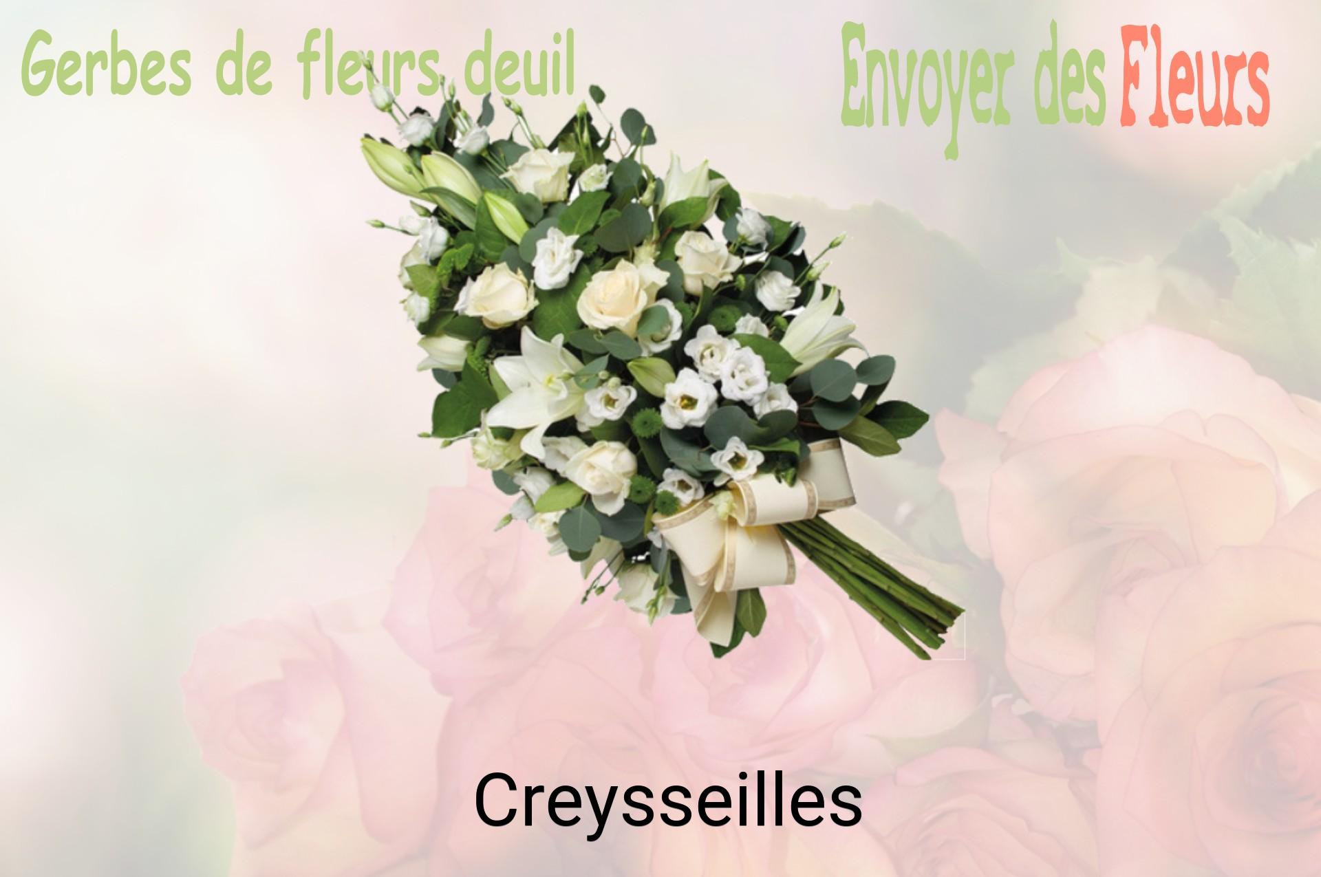 Gerbe de fleurs de deuil livrée à Creysseilles